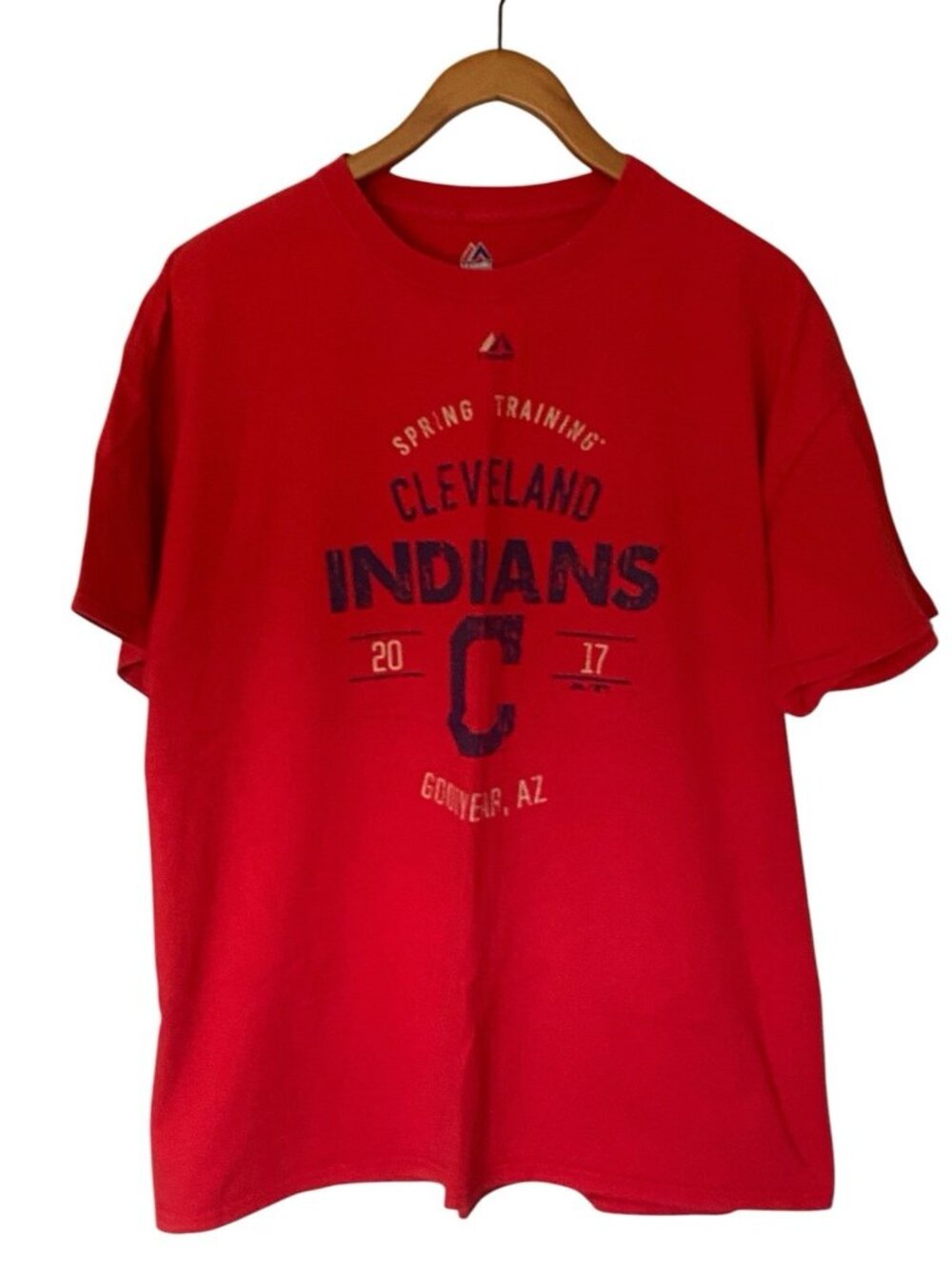 Cleveland Indians T-Shirt Men's XL Red MLB 2017 Spring Training Majestic